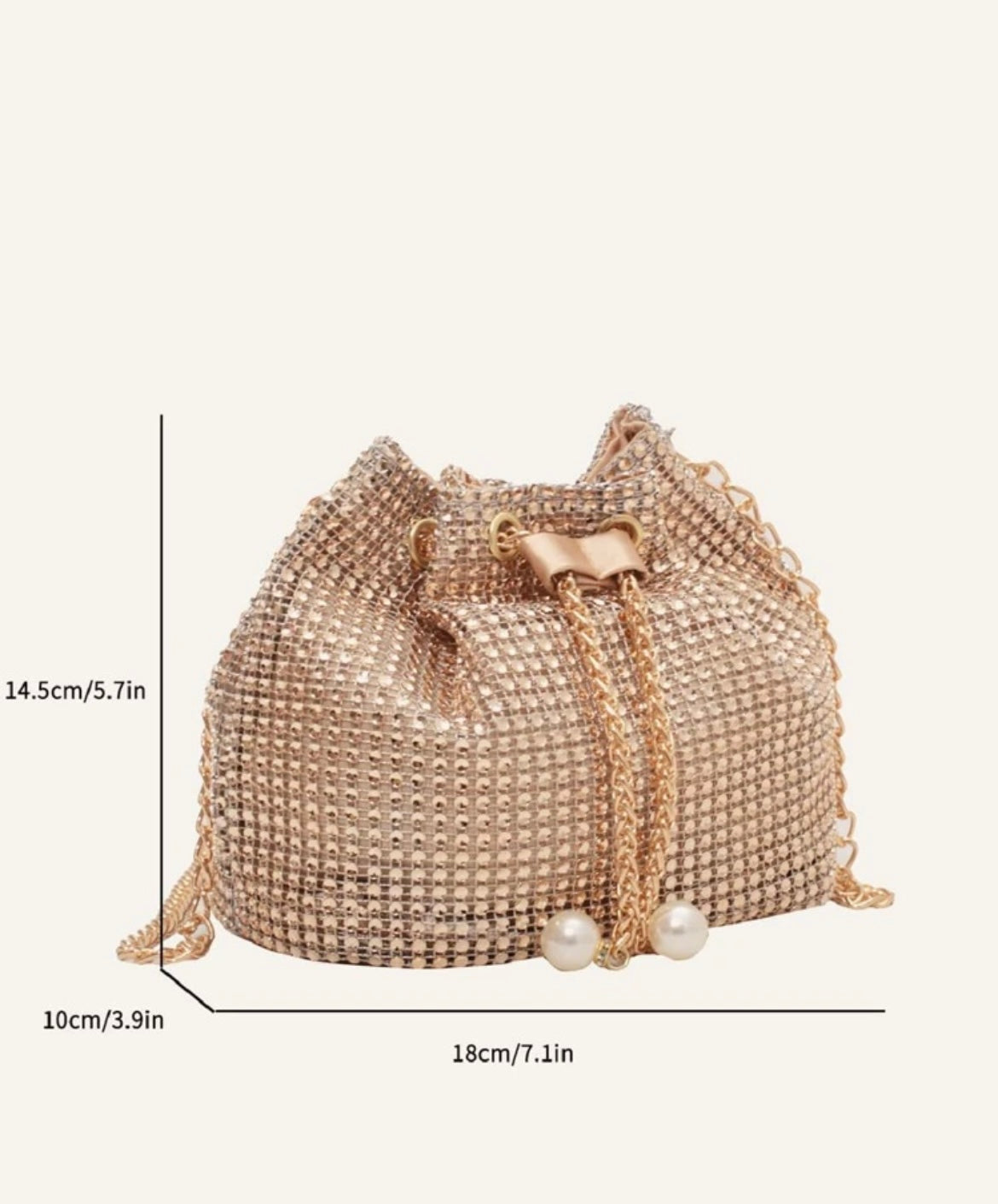 Rhinestone Embellished Evening Bag - Gold