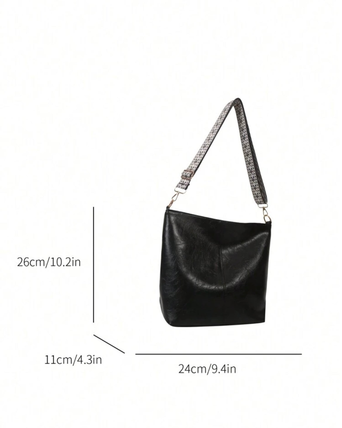 Hobo Crossbody Woman’s Handbag - Black