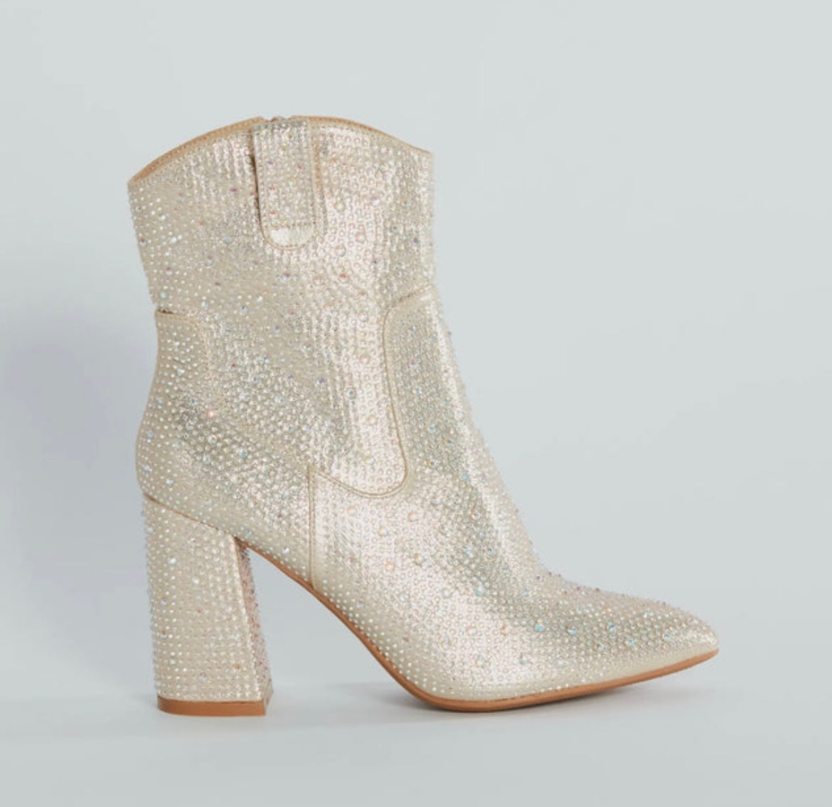 Rhinestone Cowboy Boots - Gold