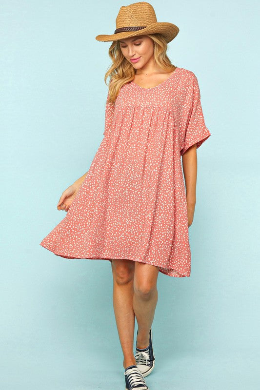 Holly Animal Print Dress - Mauve
