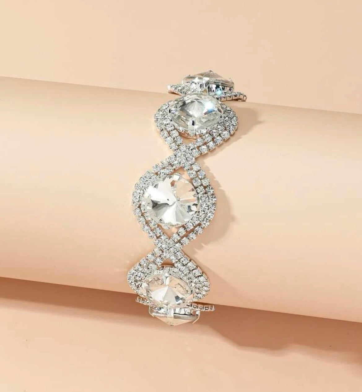 Rhinestone Encrusted Bracelet- White