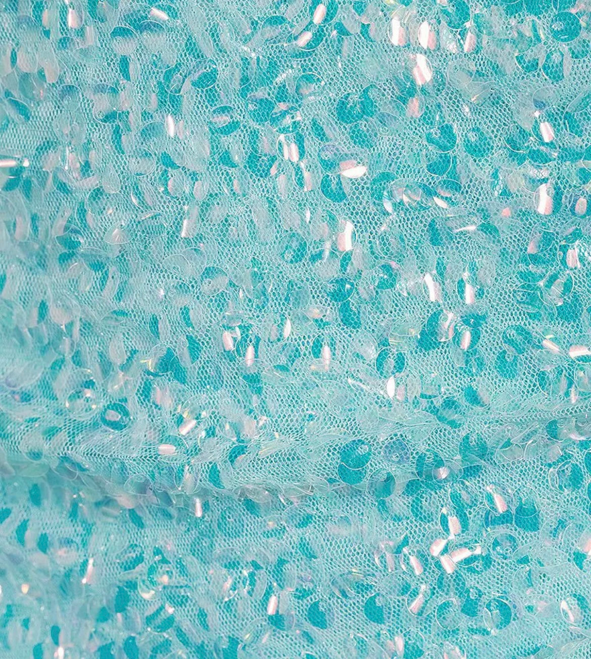 Sequin Wrap Dress -Aqua