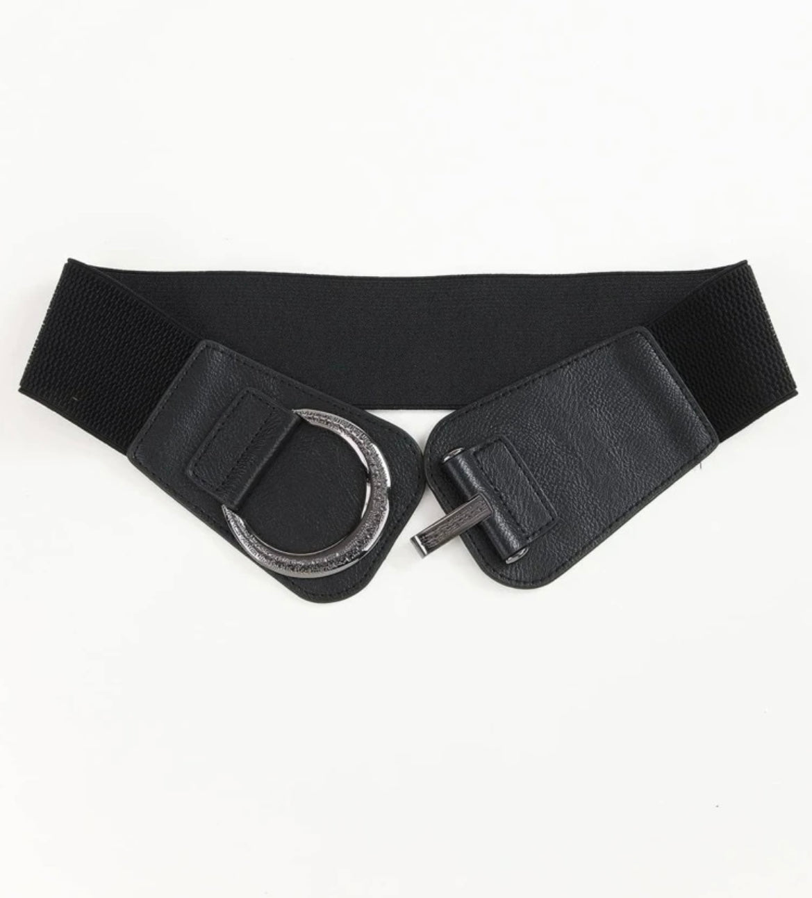 Wide Band  Buckle Belt - Black