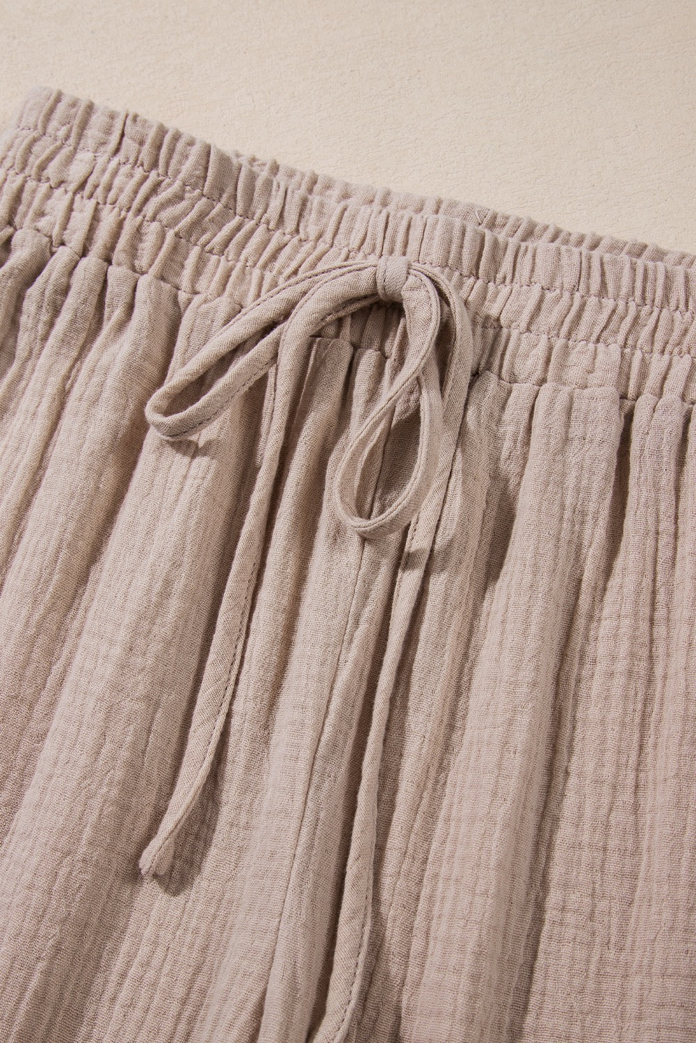 Textured Loose Fit Pants- Tan