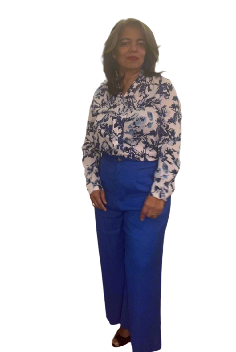 Button Front Wide Leg Pants - Royal Blue
