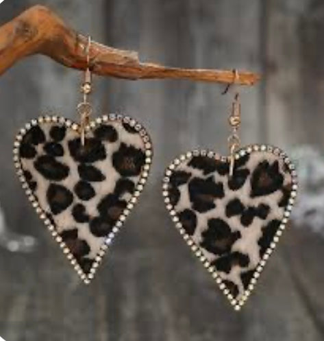Valentine's Day Leopard Heart Engraved Stud Earrings, Valentine's Day –  BrownCowCreatives