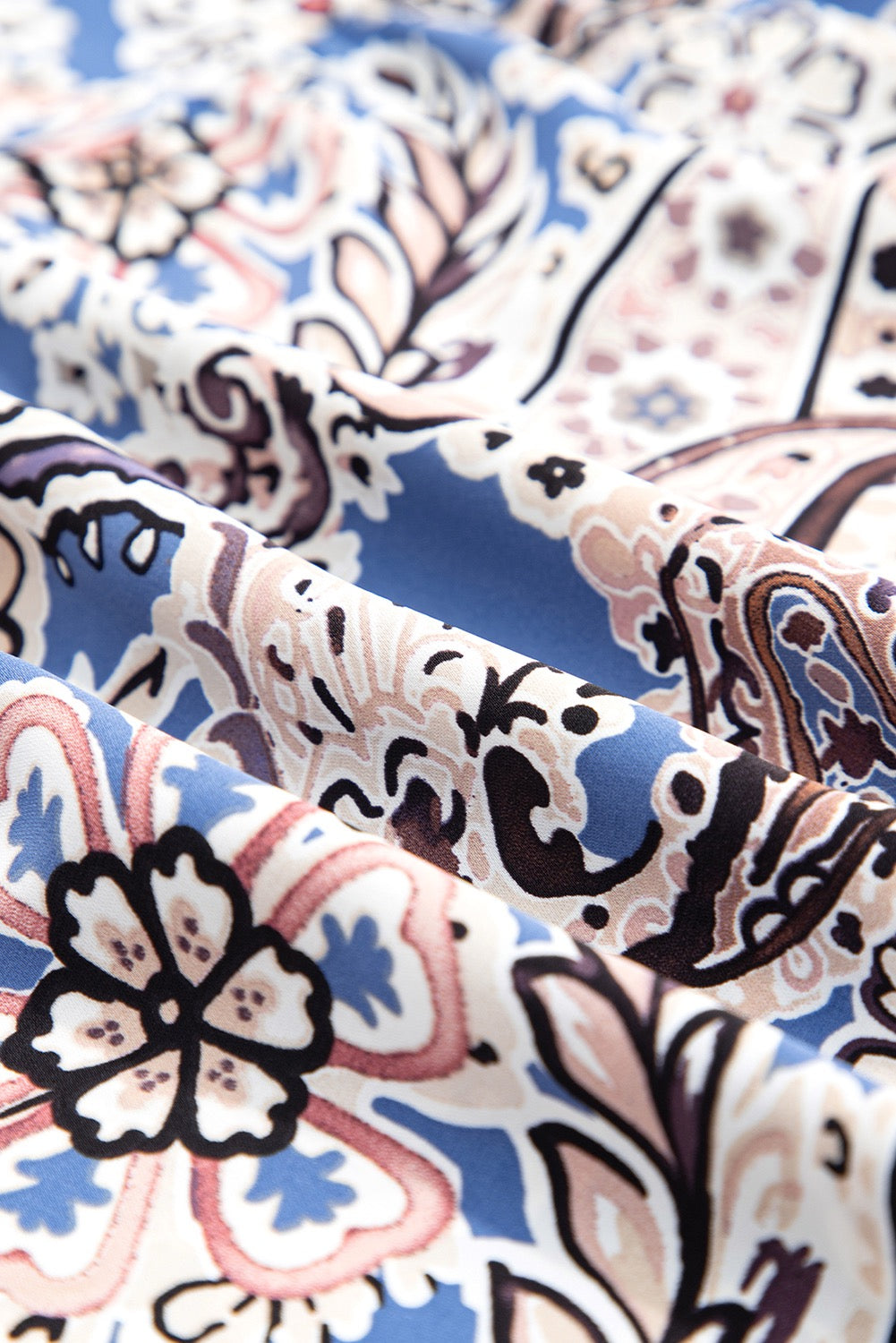 Paisley Floral Keyhole front Maxi Sundress - Blue