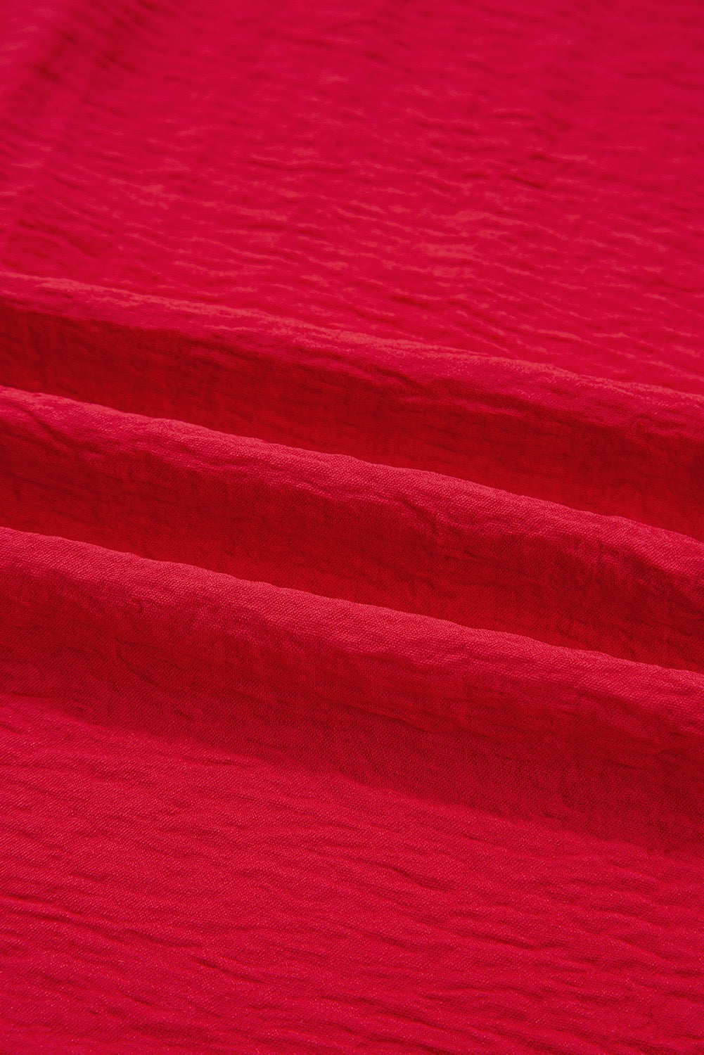 Chic Red Smocked Sleeve Blouse – Effortlessly Elegant Holiday Top