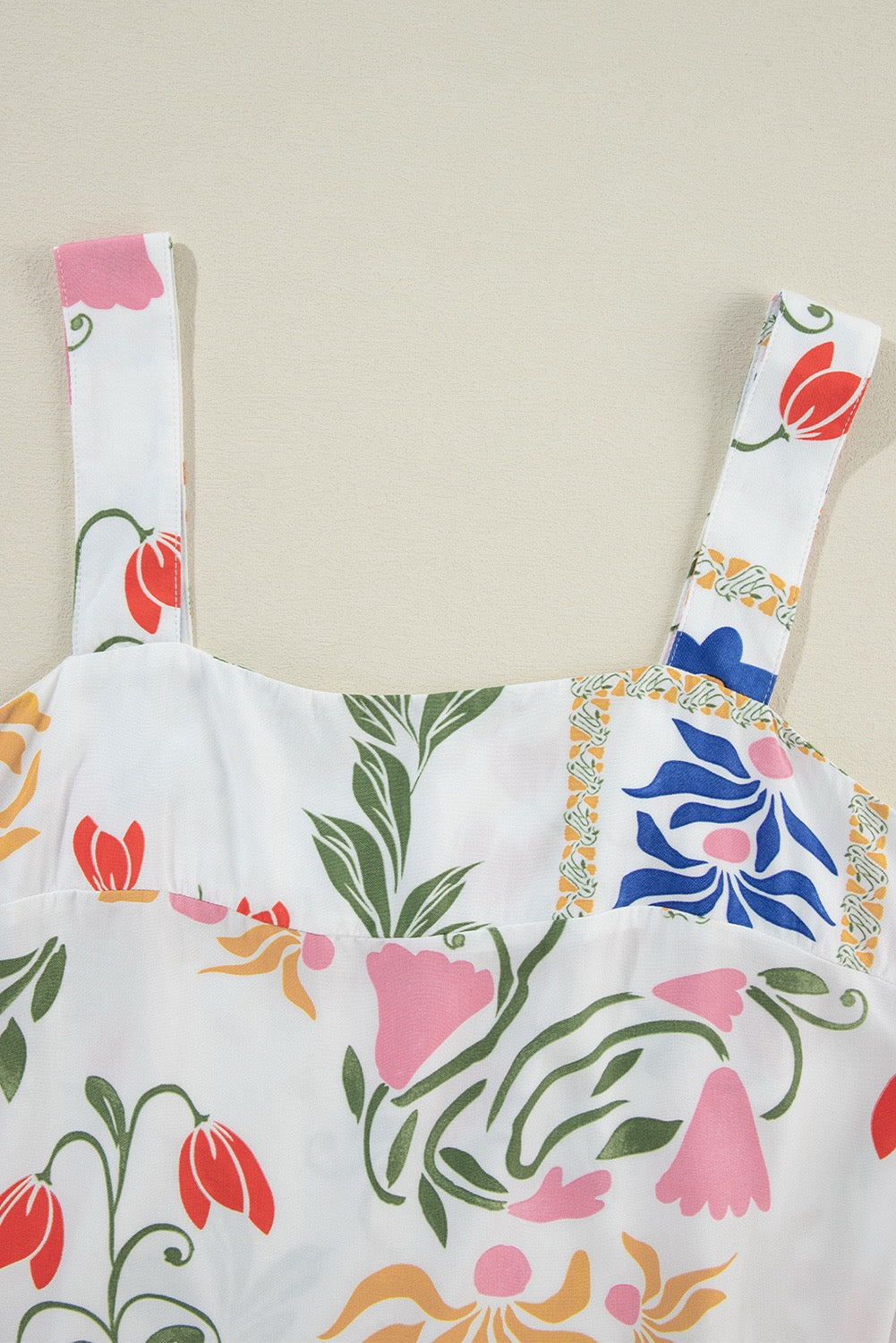 Two-Piece Floral Print Tank and Wide Leg Pants Coordinate Set -Multi Colored