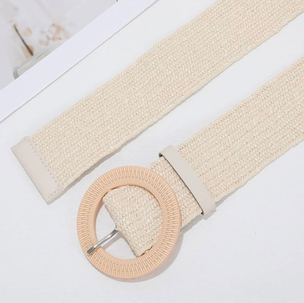 Straw Weave Belt - Ivory