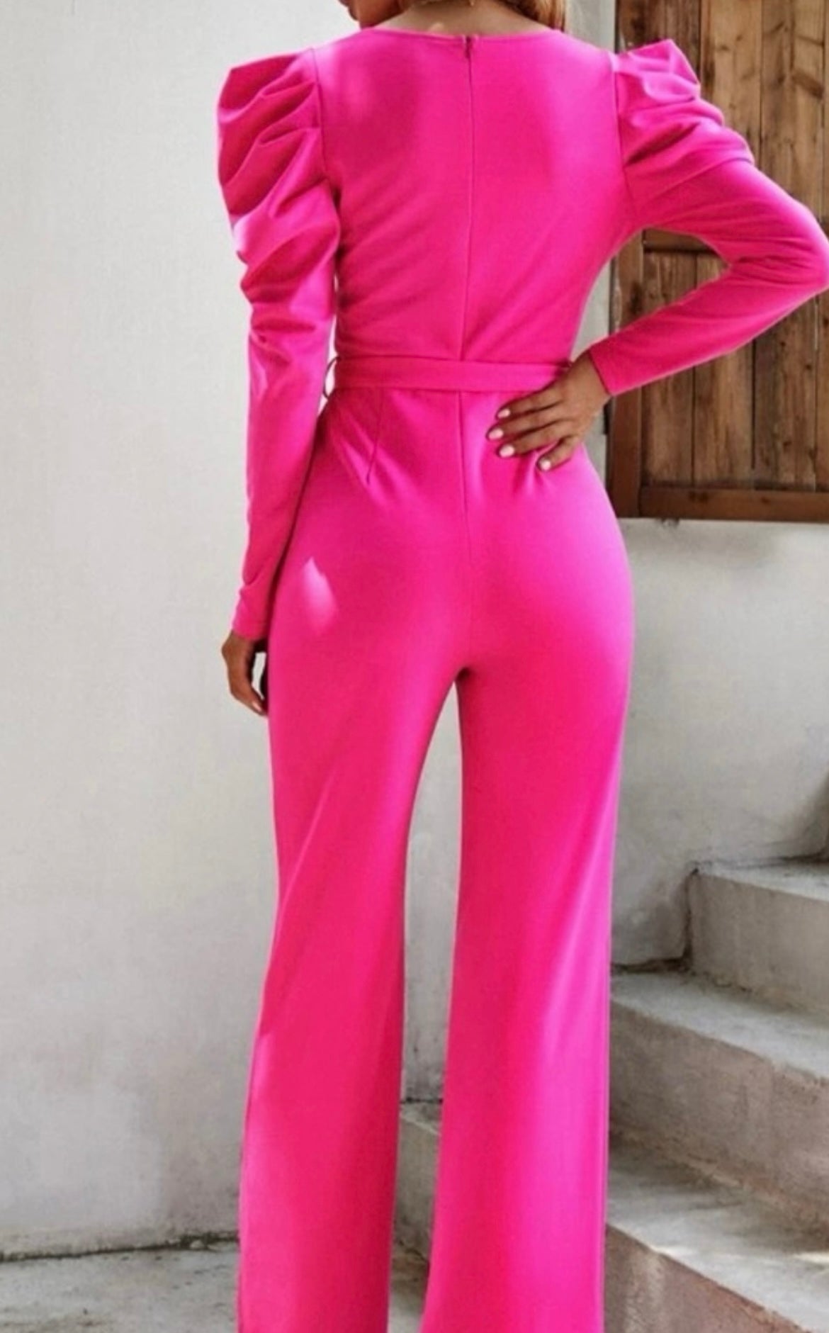 V- Neck Jumper- Pink