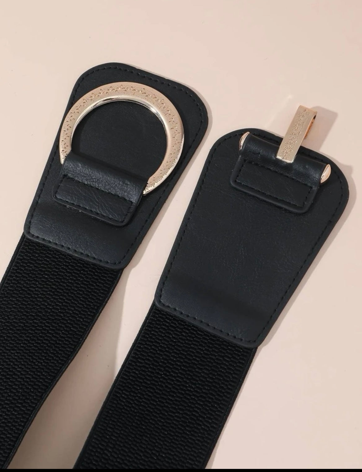 Wide Band  Buckle Belt - Black