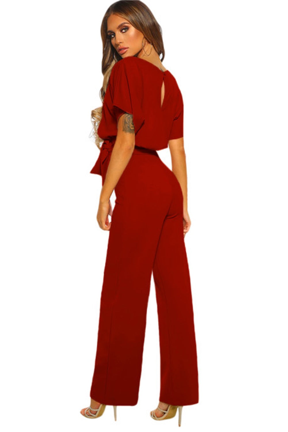 Wide Leg Jumpsuit -Red