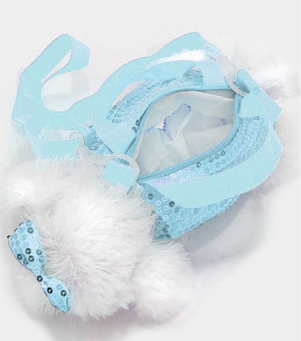 Sequin Dazzle Puppy Purse - Purple