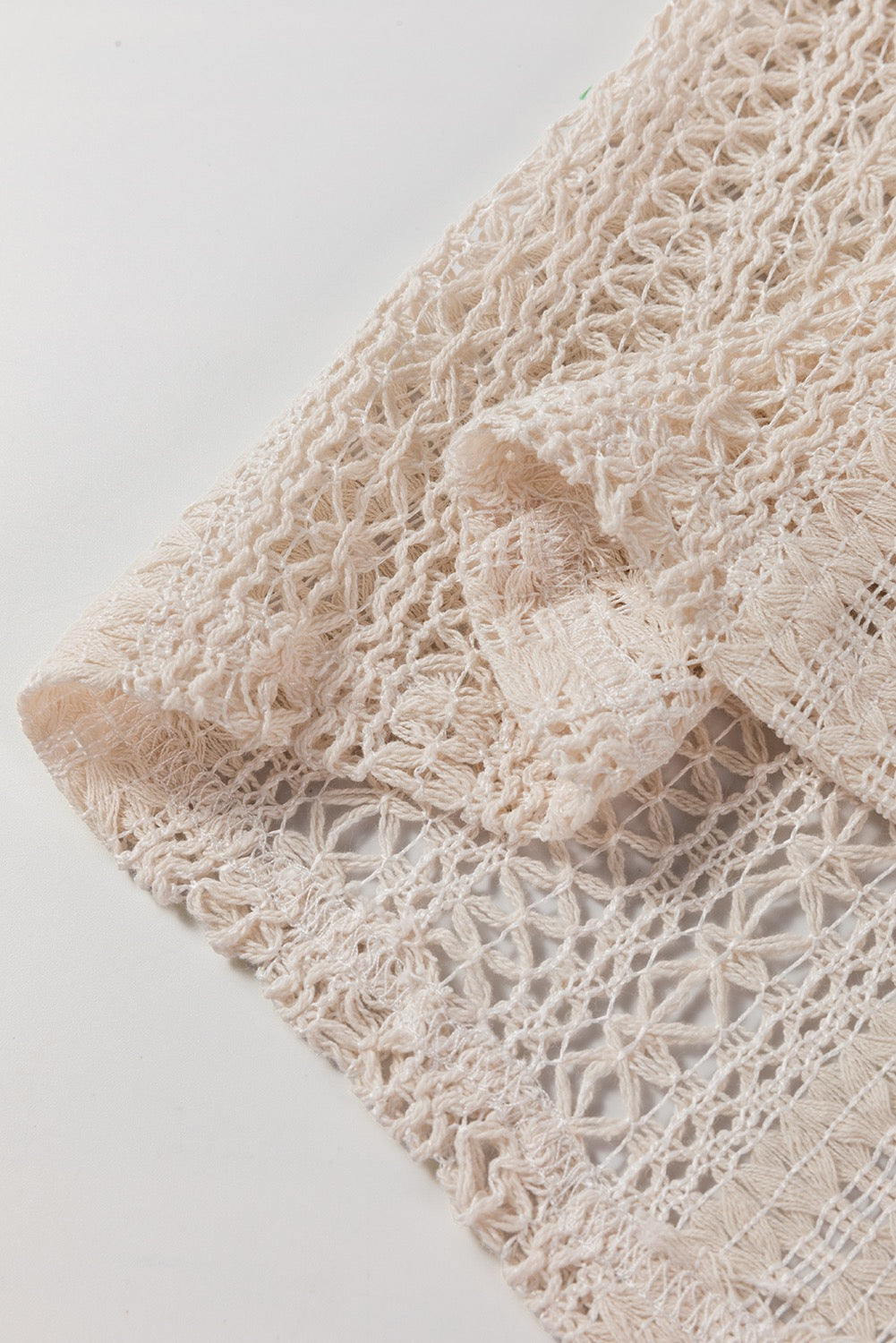 Lace Hallowed Puff Sleeve Blouse -White