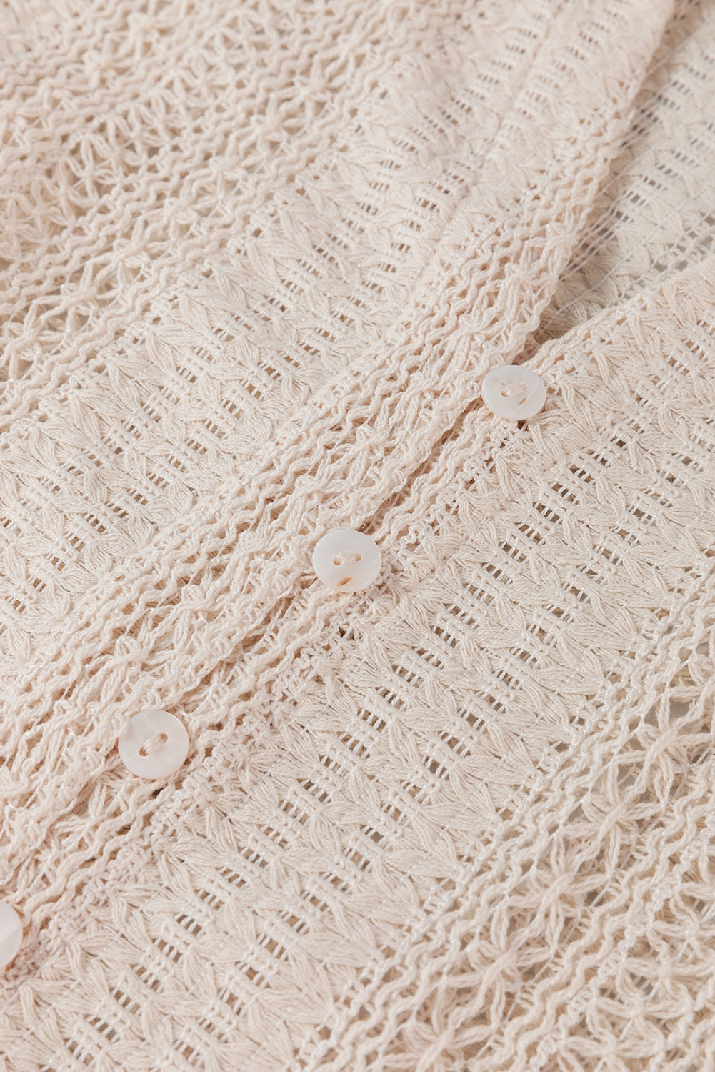 Lace Hallowed Puff Sleeve Blouse -White