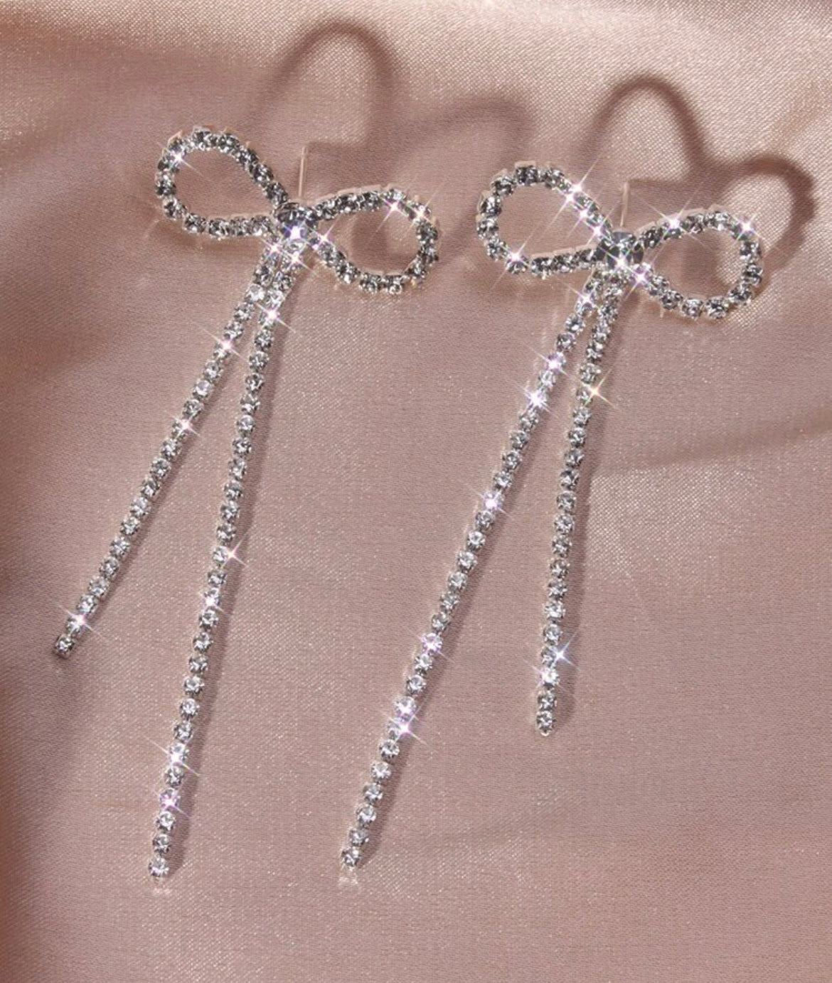 Rhinestone Bow Earrings