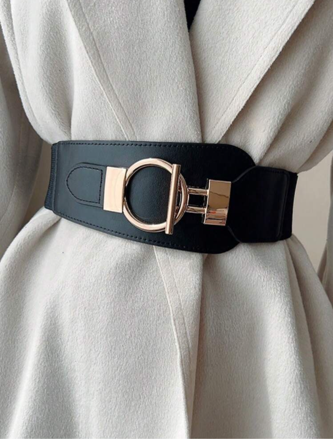 Wide Band Stretch Belt -Black