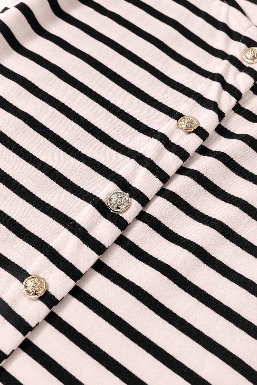 Stripe Sleeveless Button Maxi Dress - Black/White