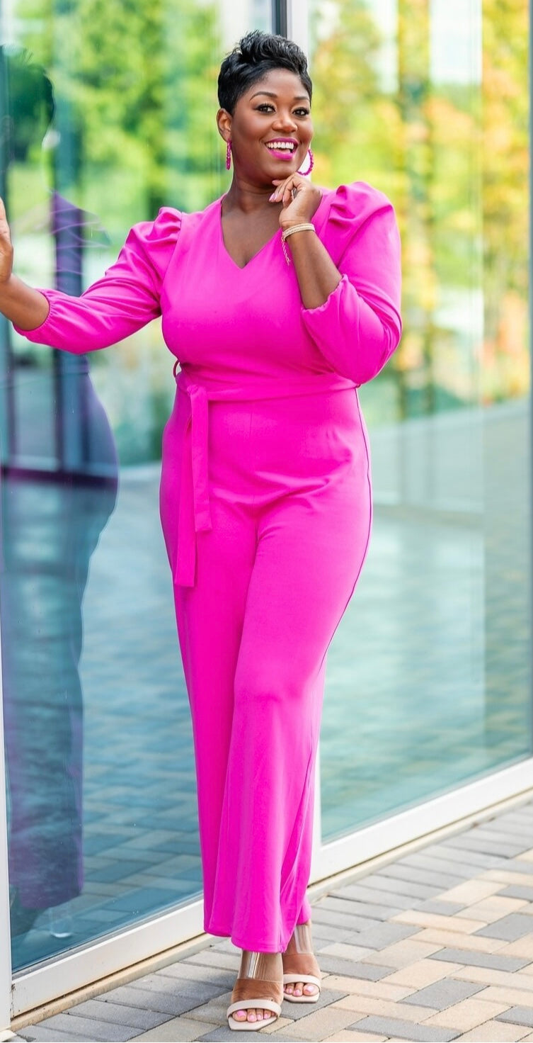 V- Neck Jumper- Pink
