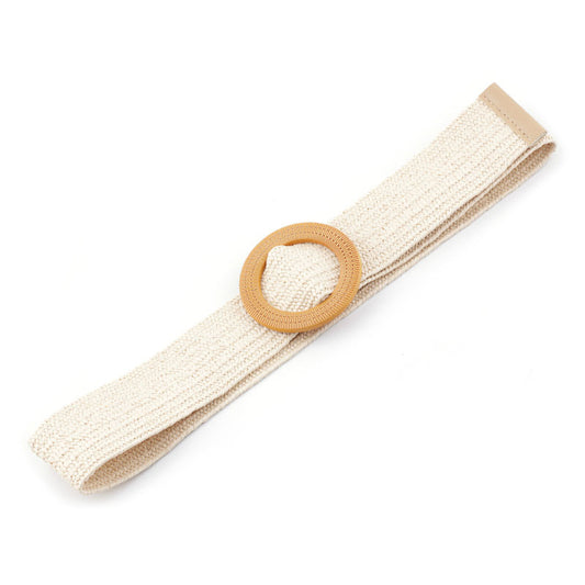 Straw Weave Belt - Ivory