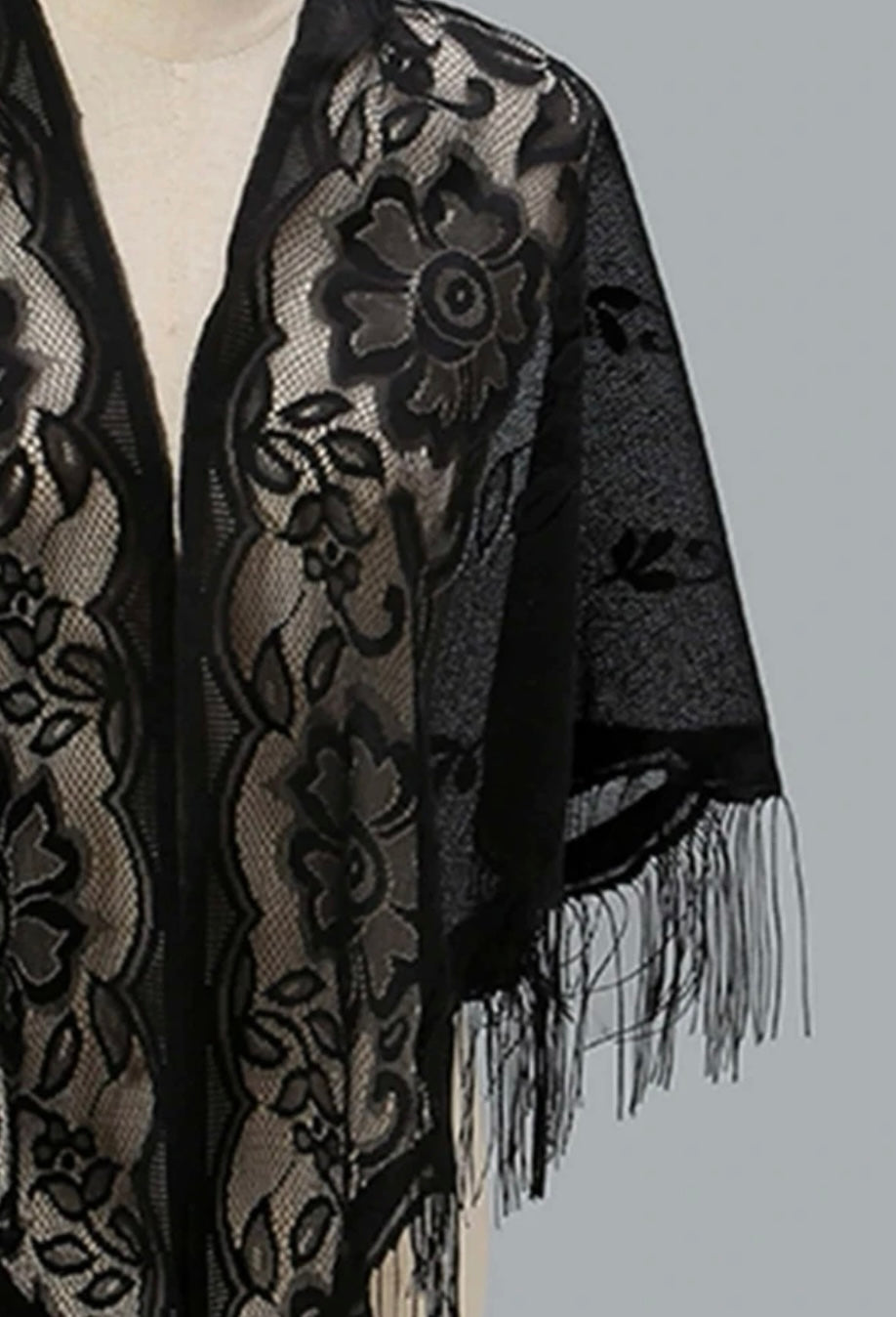 Floral Shawl - Black