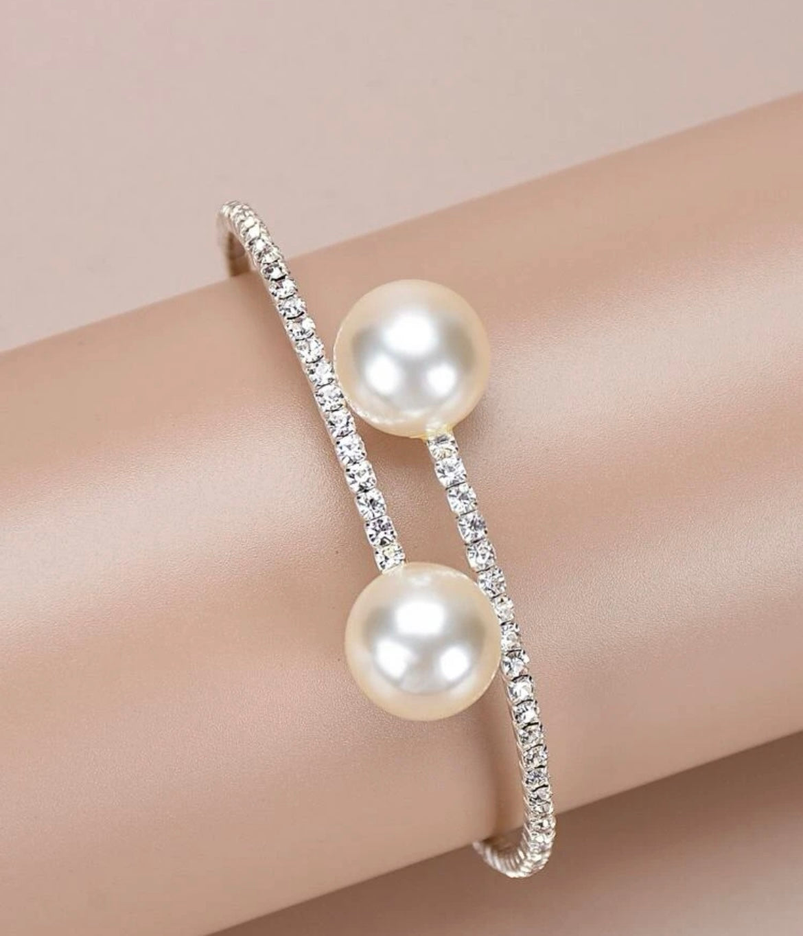 Pearl Cuff Rhinestone Bracelet