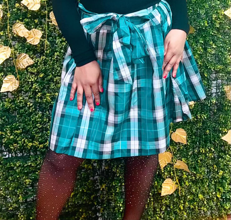Brittany Plaid Skirt - Green