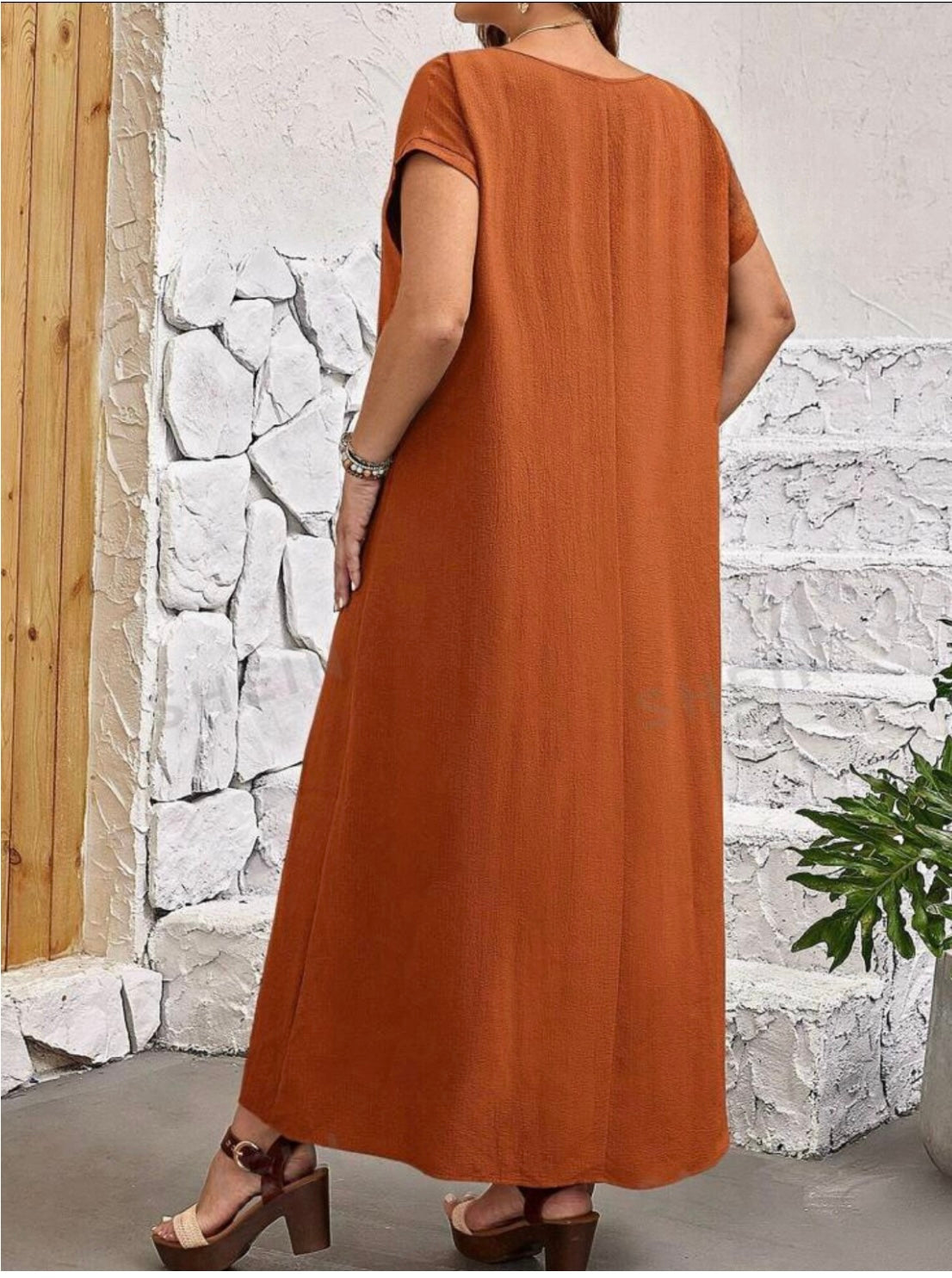 Shift Maxi Dress - Rust