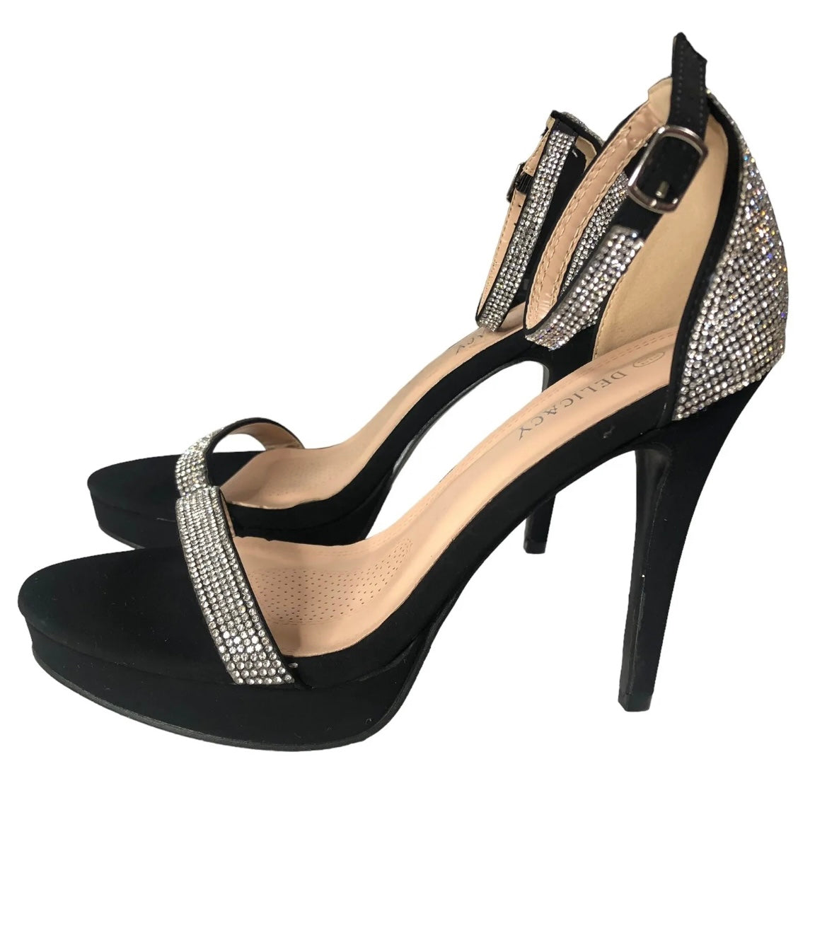 Rhinestone Sandals - Black