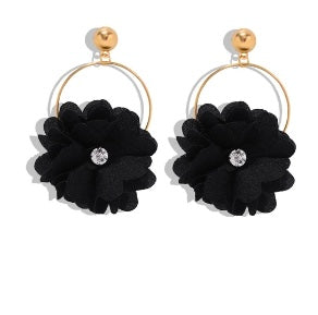 Petunia Paradise Flower Earring - Black