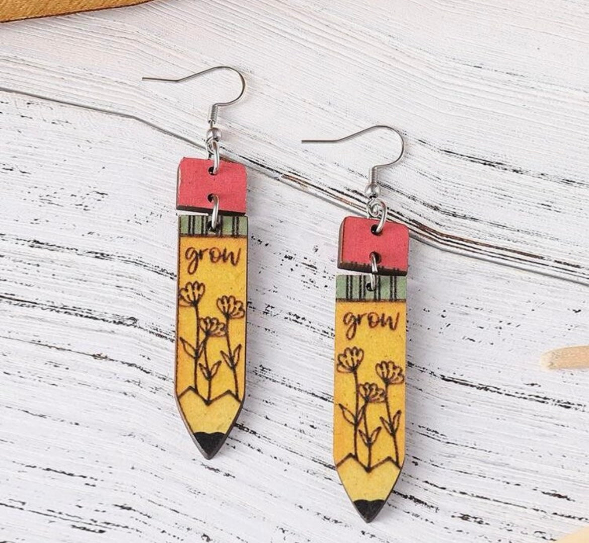 Grow Pencil Earrings Teacher (Gift)