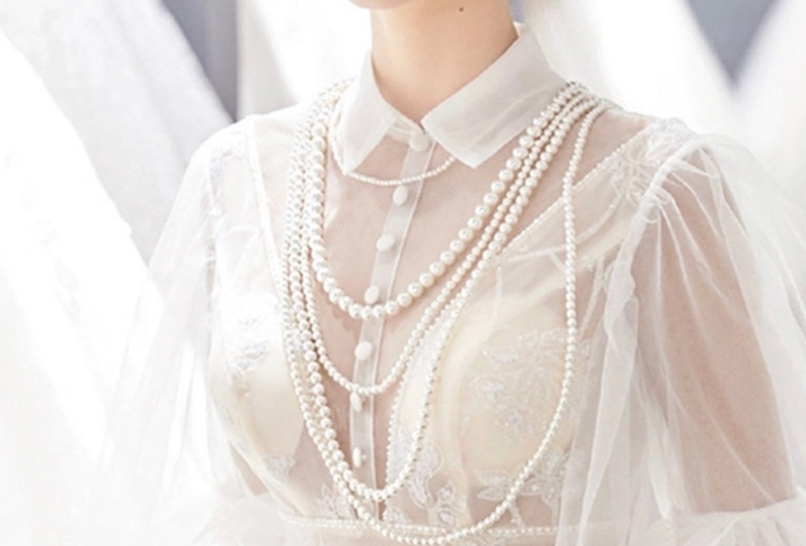 Layered Pearl Necklace Set