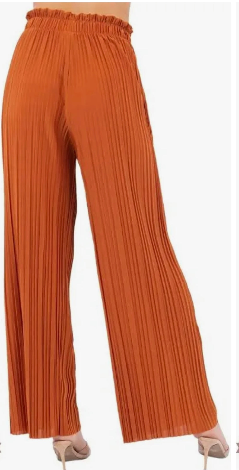Pleated Paper bag Waist Pants - Honey Ginger