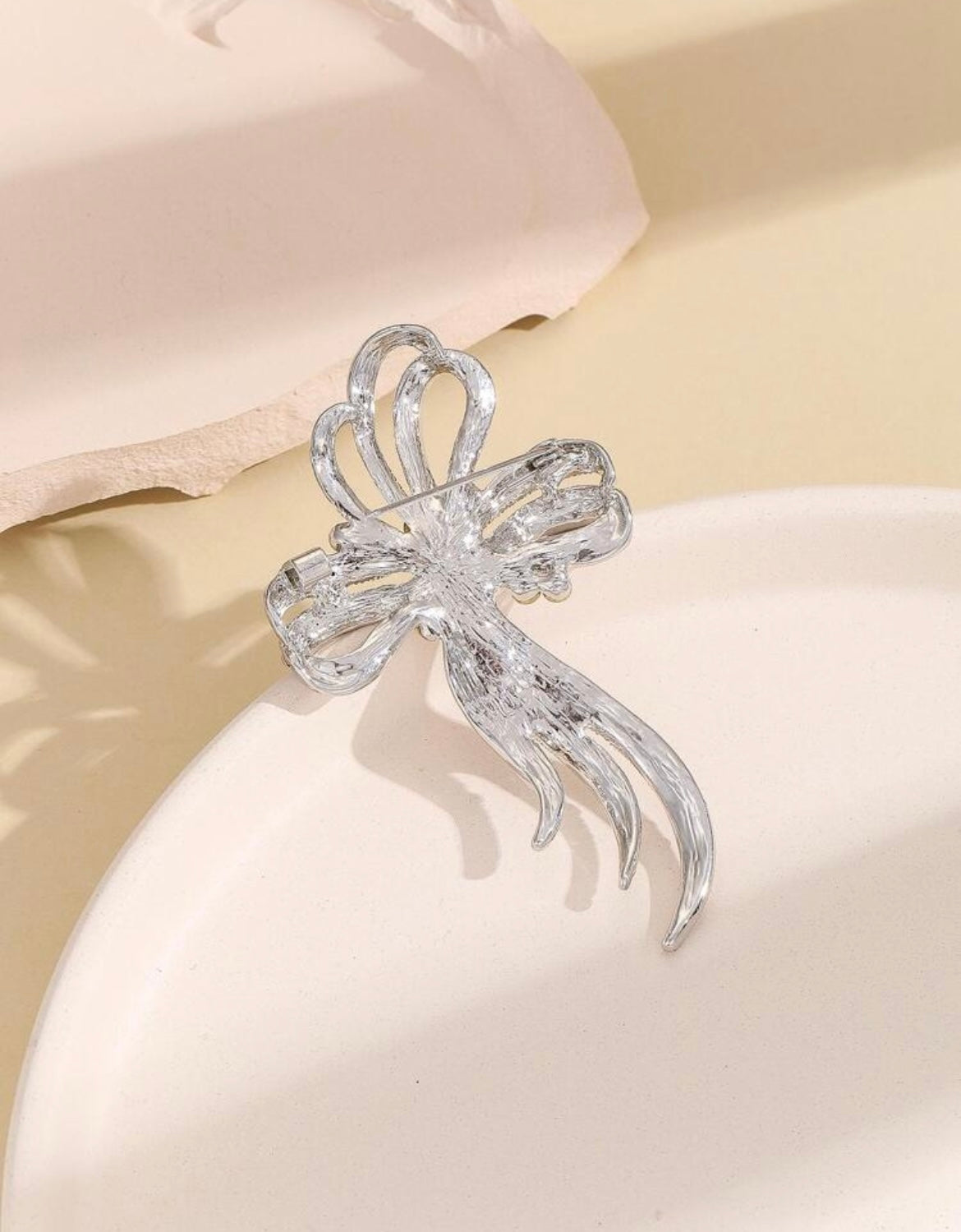 Rhinestone Ribbon Brooch
