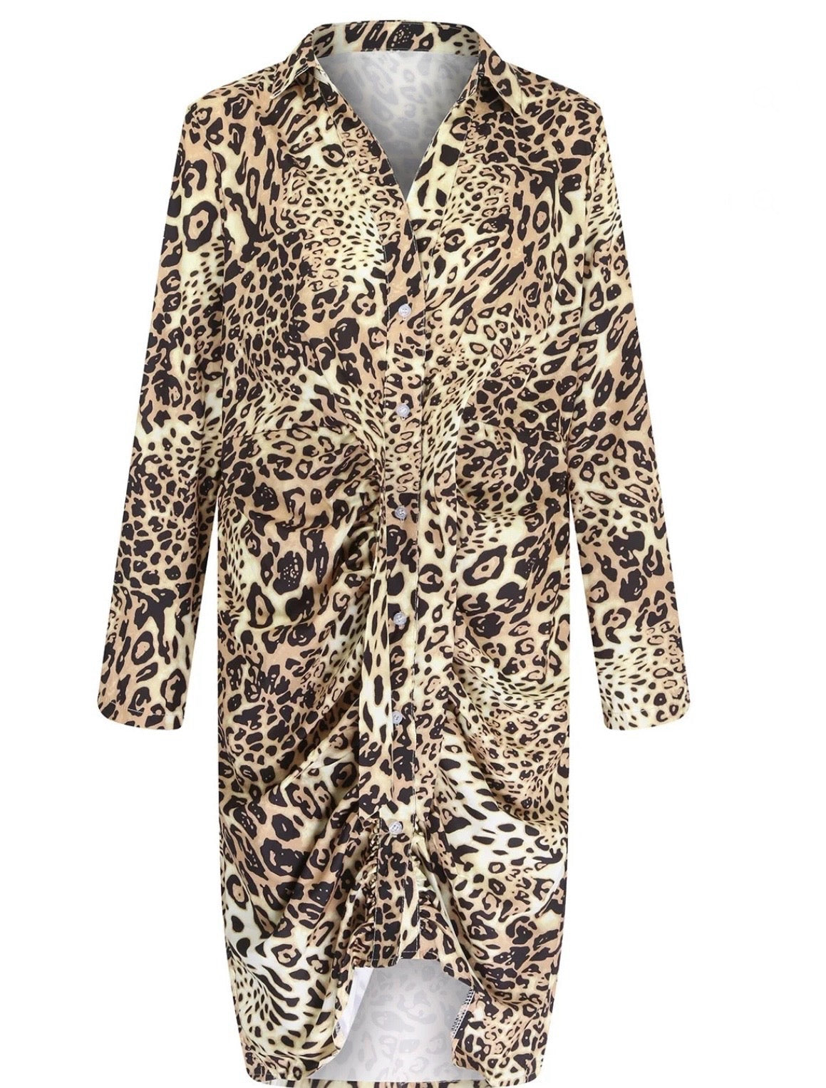 Rusche V Tie Dress- Leopard Animal Print