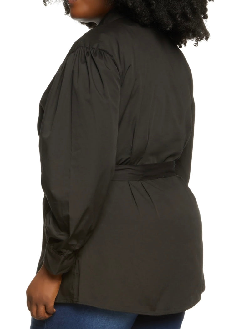 Button front Blouse -Black