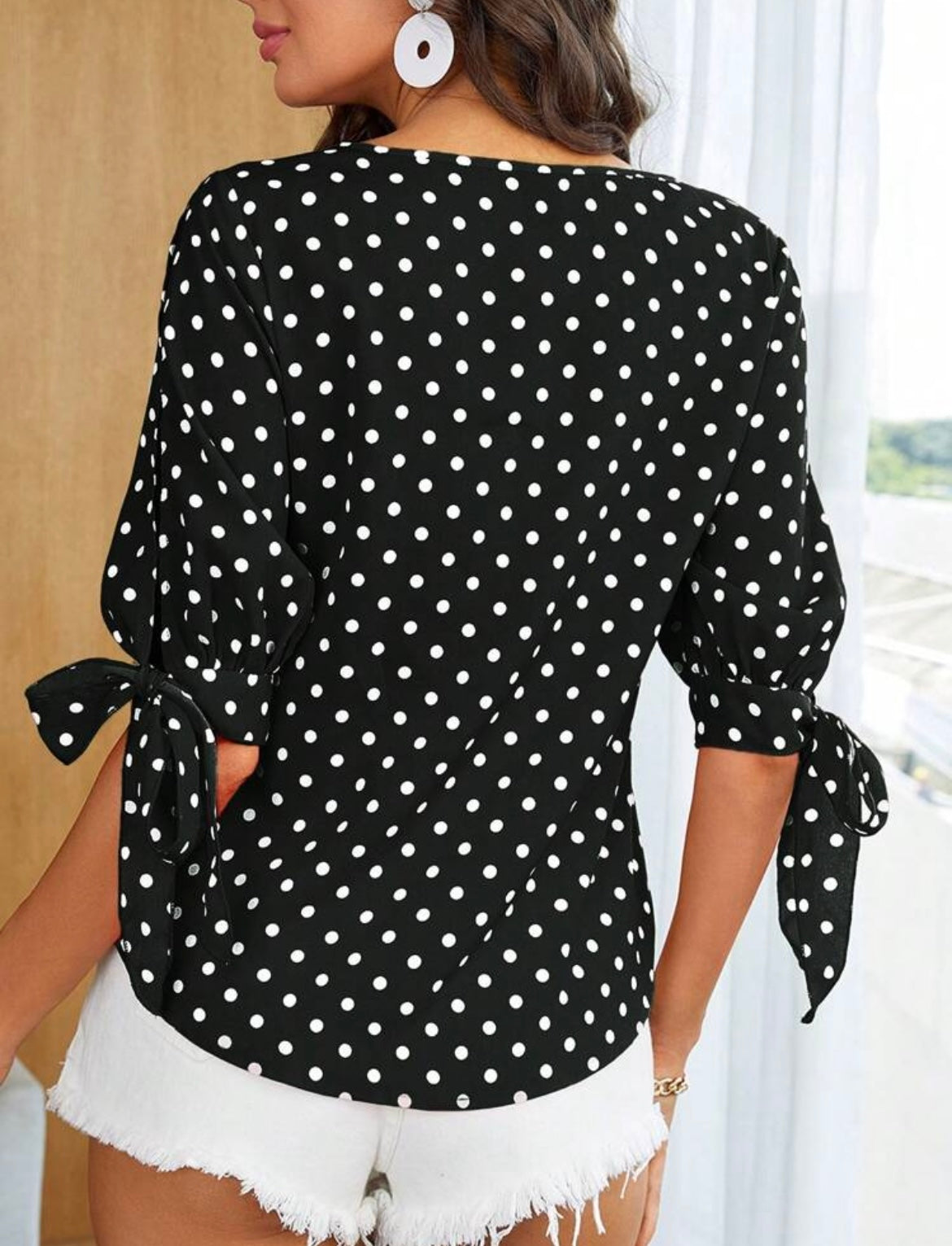 Polka Dot Blouse- Black/White