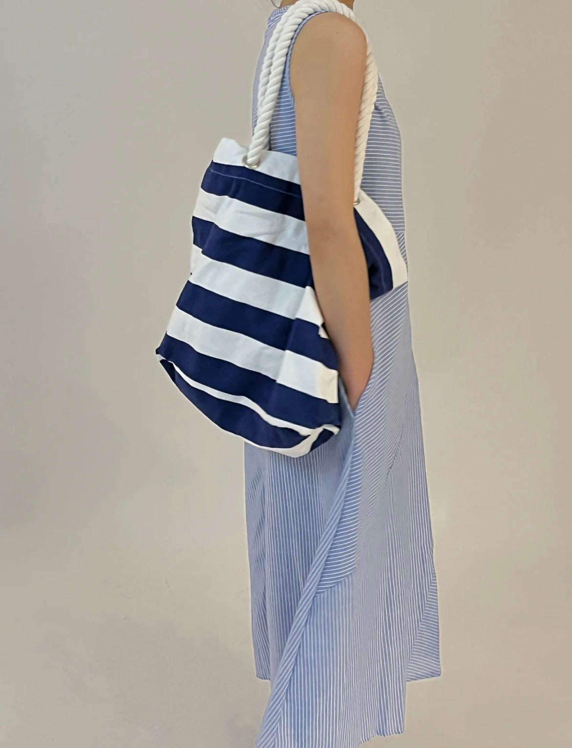 Stripe Midi Dress - Blue