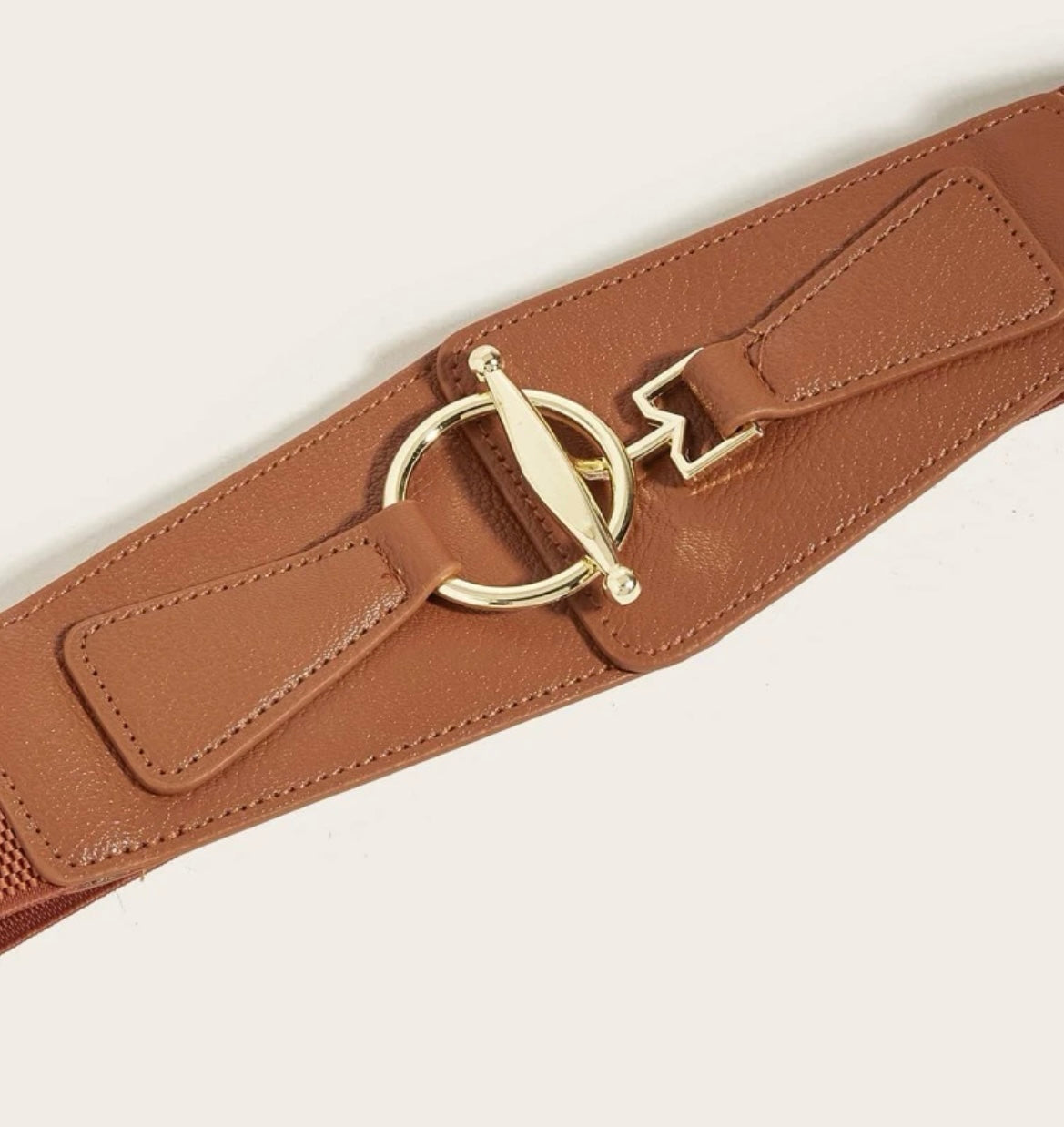 Notched Elastic Belt- Camel