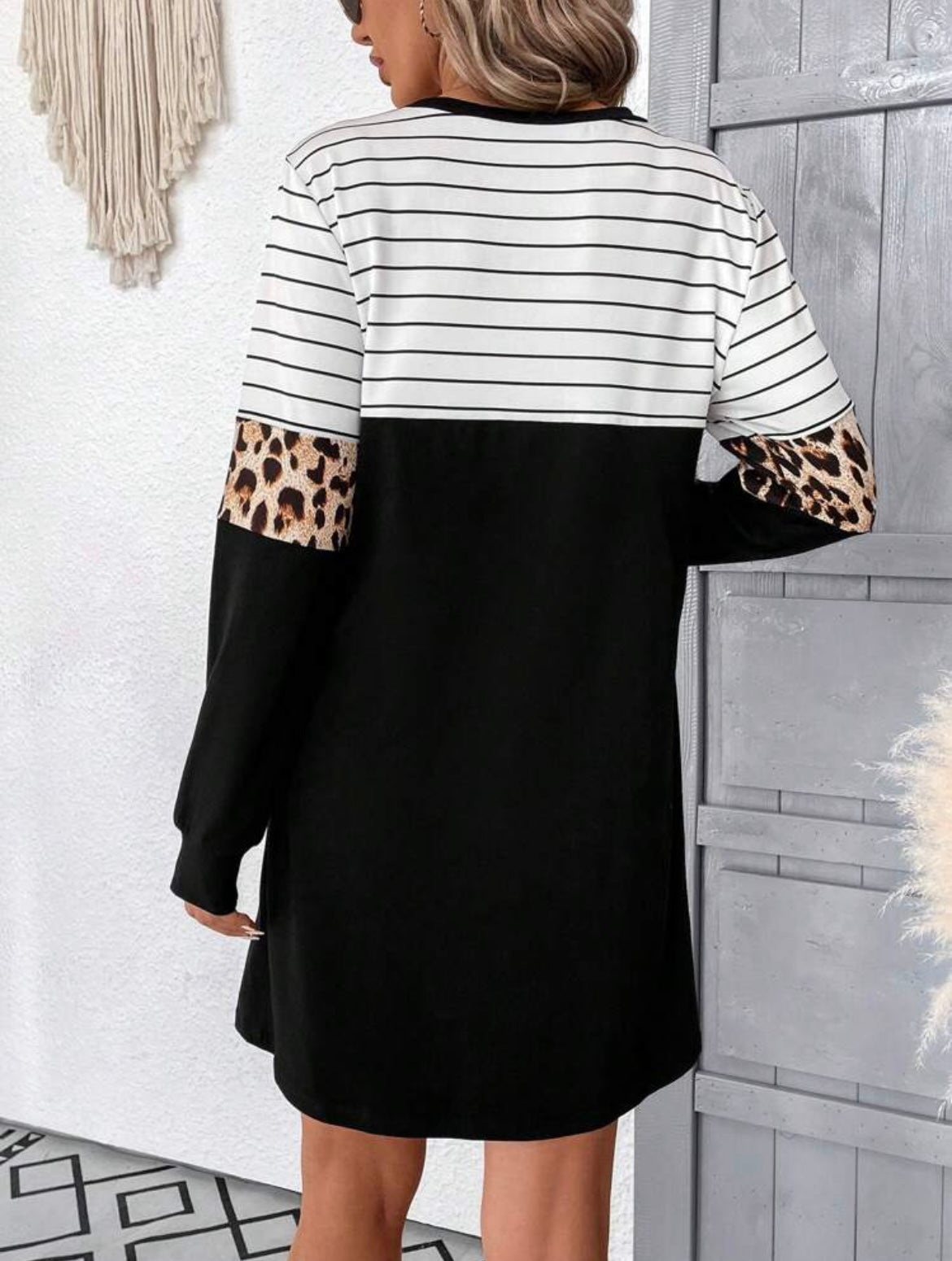 Color Block Print Dress