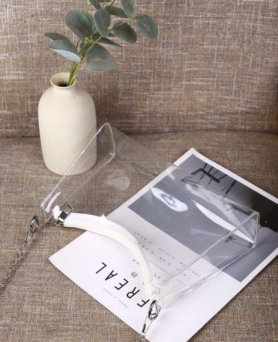 Transparent See-Through Zipper handbag