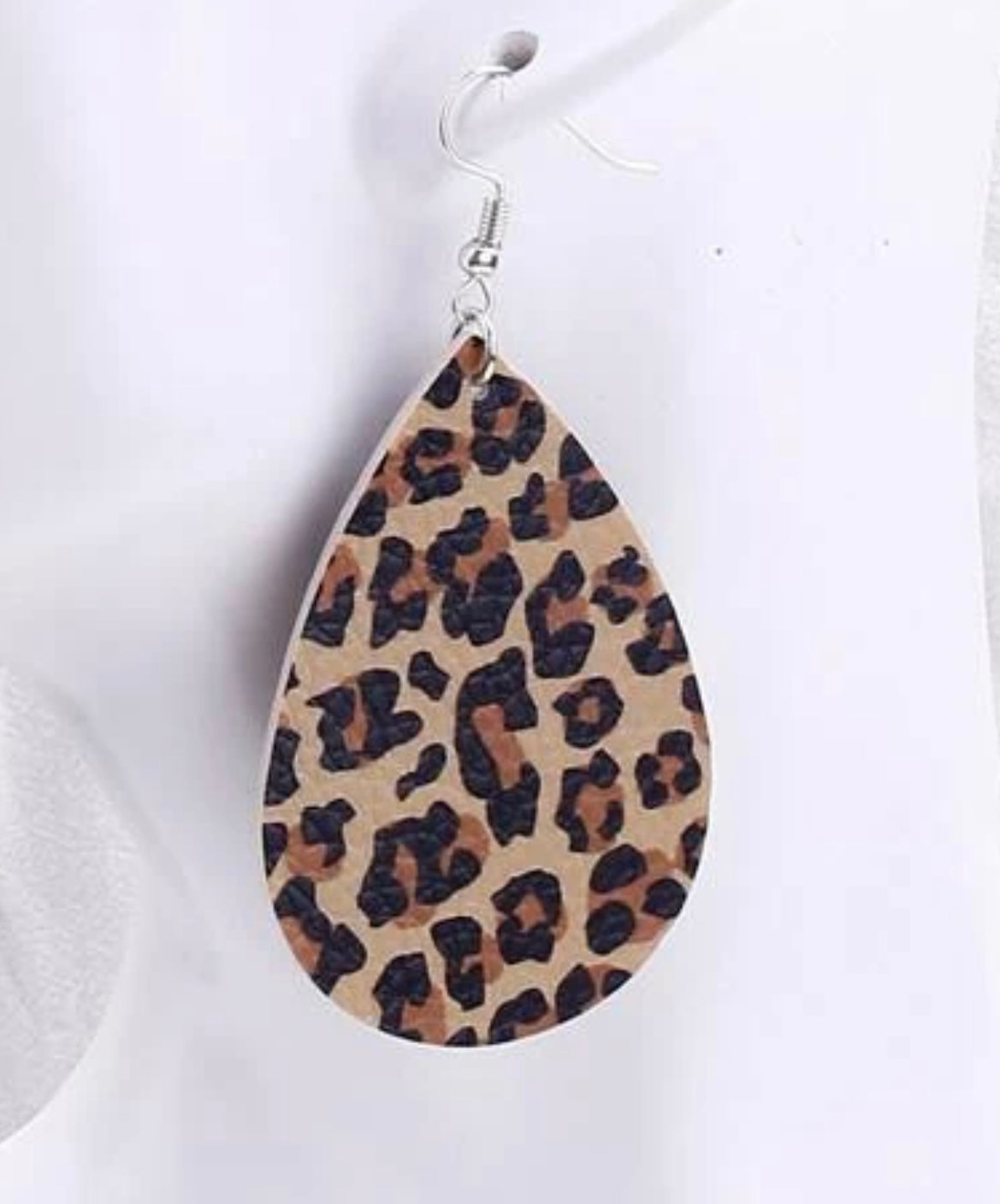 Leather Animal Print Earring