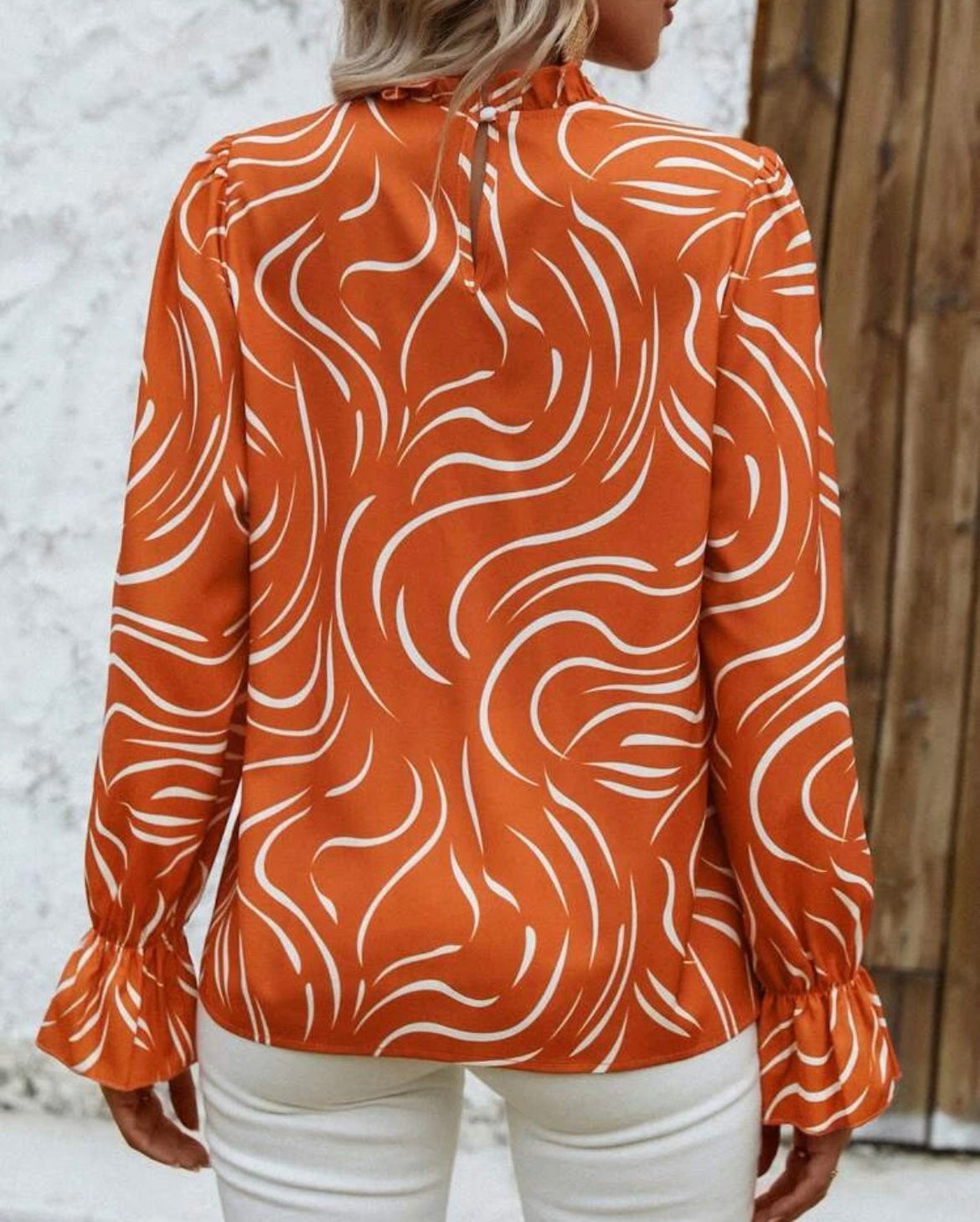 Print Blouse Rust