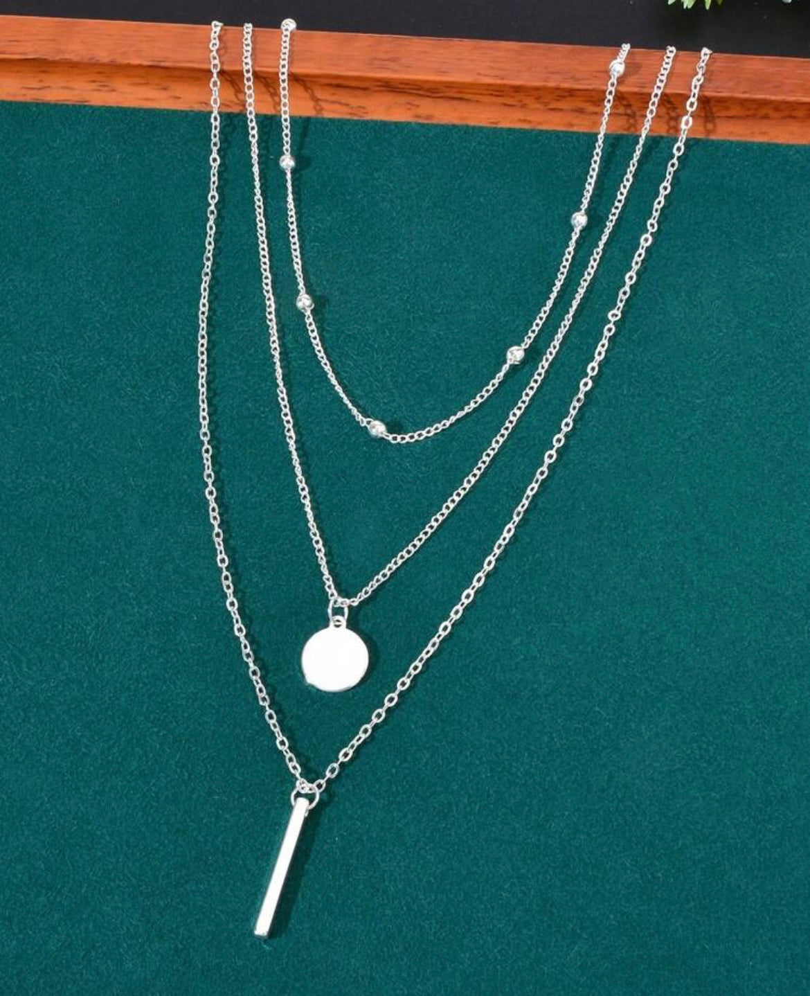 Triple Layer Necklace - Silver