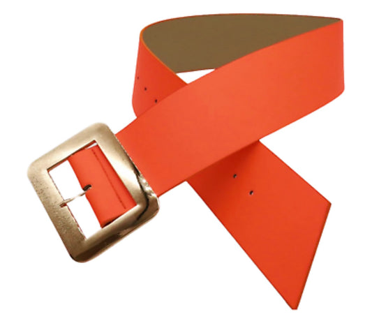 Oversize Buckle Belt - Orange