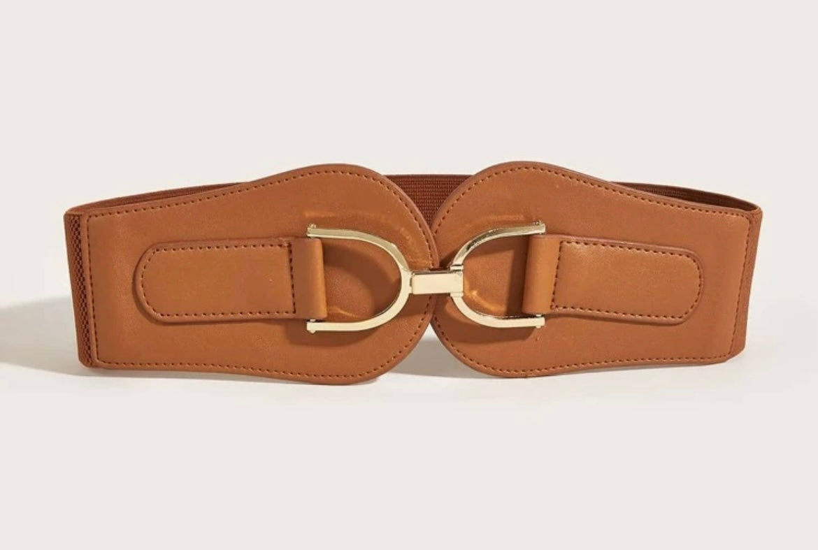 Wide Band Belt - Cognac