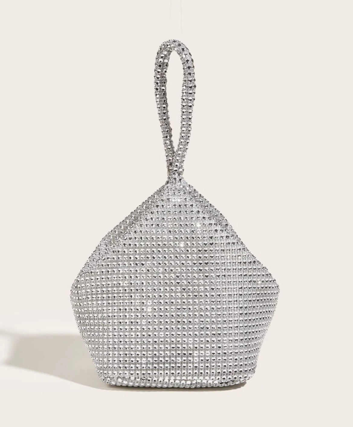 Kiss Sequin Evening Bag -Silver
