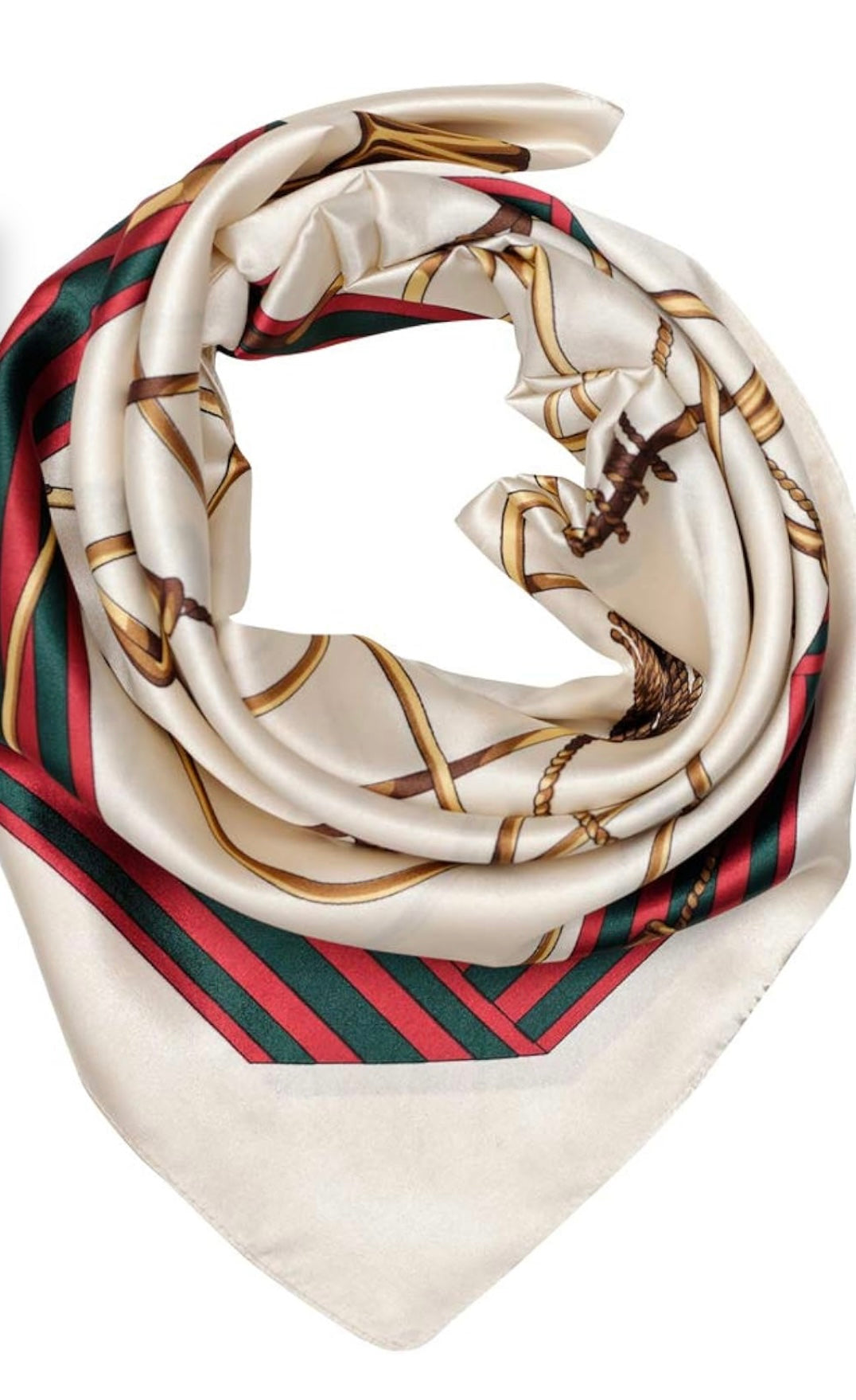 Chain Print Silk Scarf - Ivory