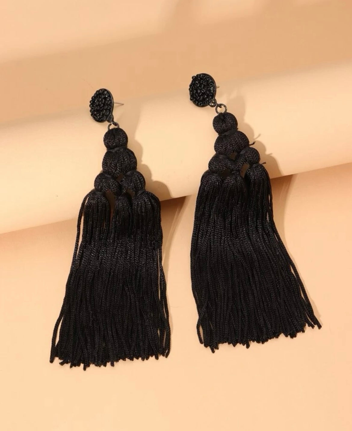 Black Fringe Earring